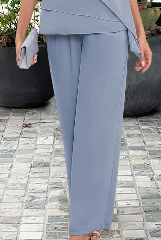 Light-blue Rachel floral print two-piece women's set by Lumina Wear featuring elegant, flattering silhouettes.