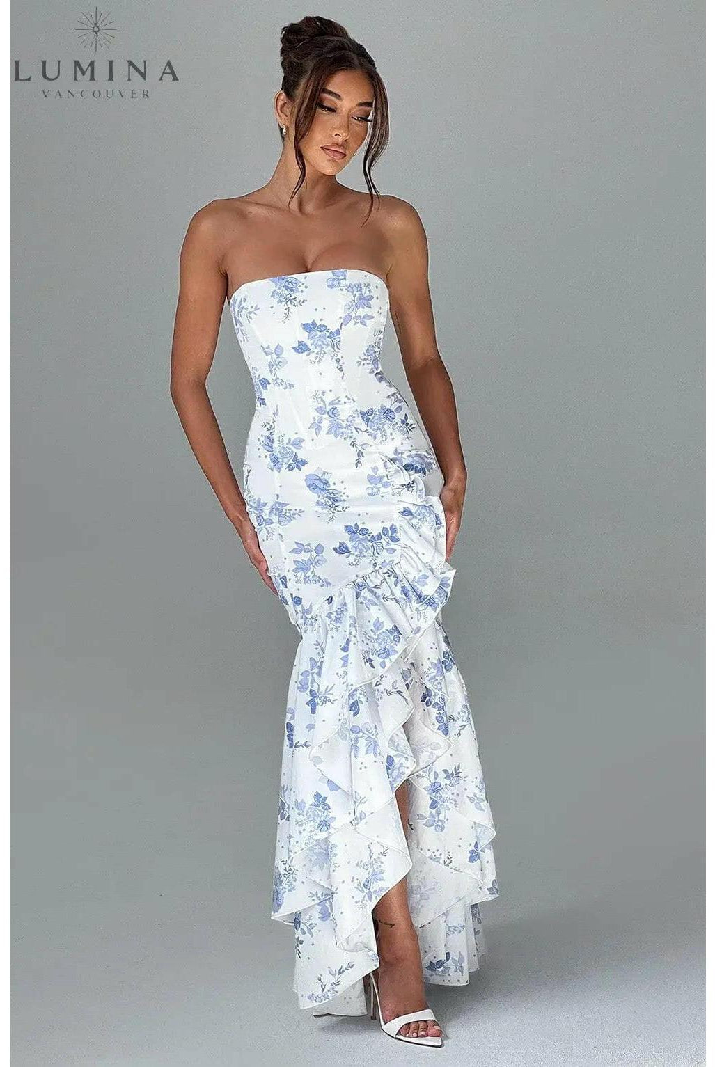 Riviera | Sleeveless Slit Ruffle Maxi Dress - Lumina Vancouver