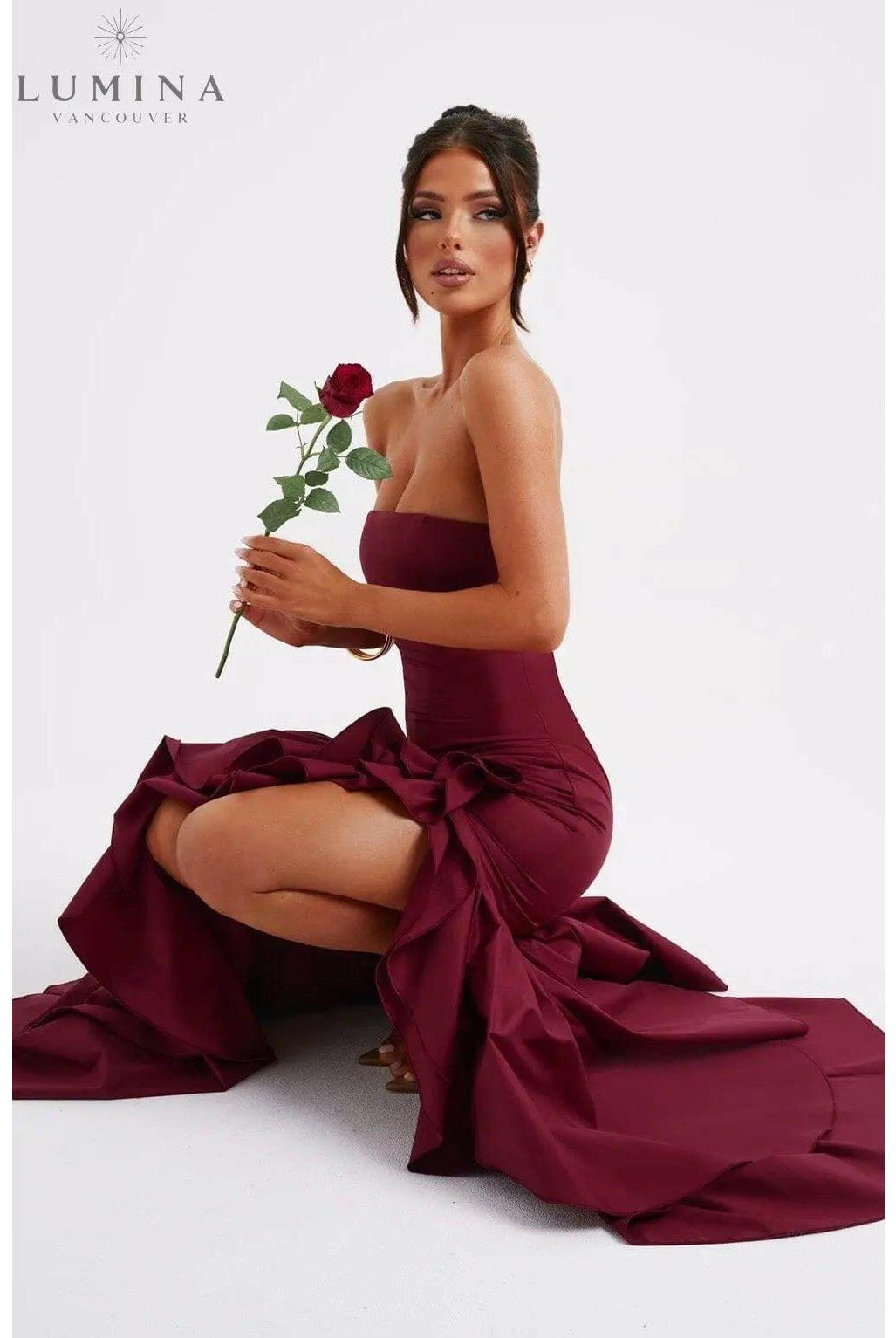 Riviera | Sleeveless Slit Ruffle Maxi Dress - Lumina Vancouver