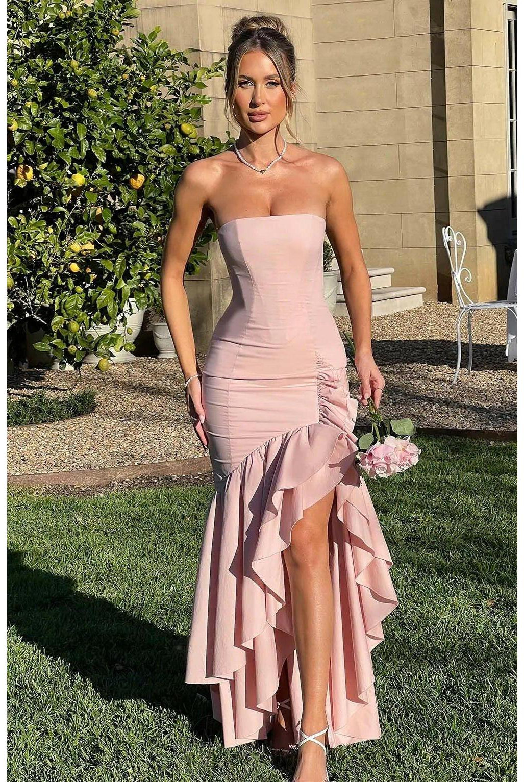 Riviera | Sleeveless Slit Ruffle Maxi Dress - Lumina Vancouver