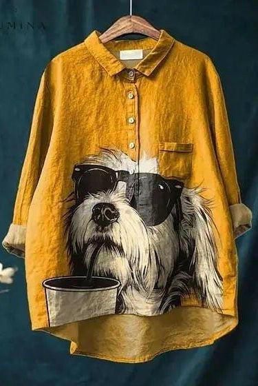 Lumina Wear Rover Canine Art T-Shirt featuring a detailed dog illustration in a casual, stylish design.