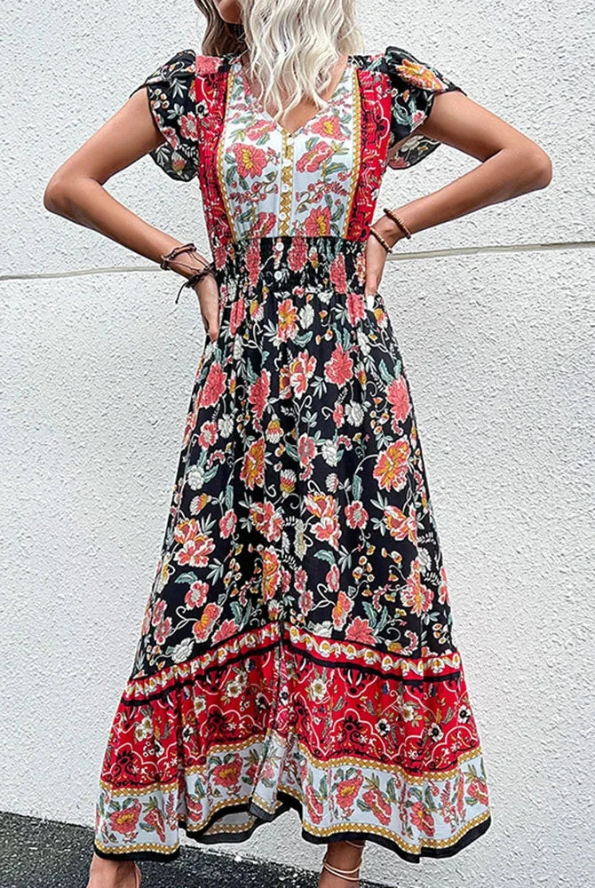 Green Kesa Bloomfield midi dress by Lumina Wear, featuring a stylish mini dress design with a flattering fit.