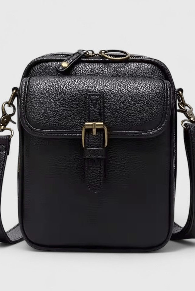 Lumina Wear Seraphina elegant compact crossbody handbag with adjustable strap in brown, stylish for everyday use.