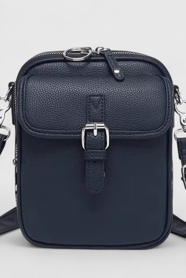 Lumina Wear Seraphina elegant compact crossbody handbag with adjustable strap in brown, stylish and versatile for everyday use.