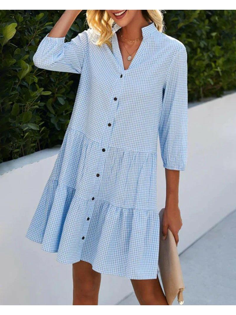 Serelle Breeze buttoned dress by Lumina Wear, stylish and casual, featuring a buttoned front and lightweight fabric.