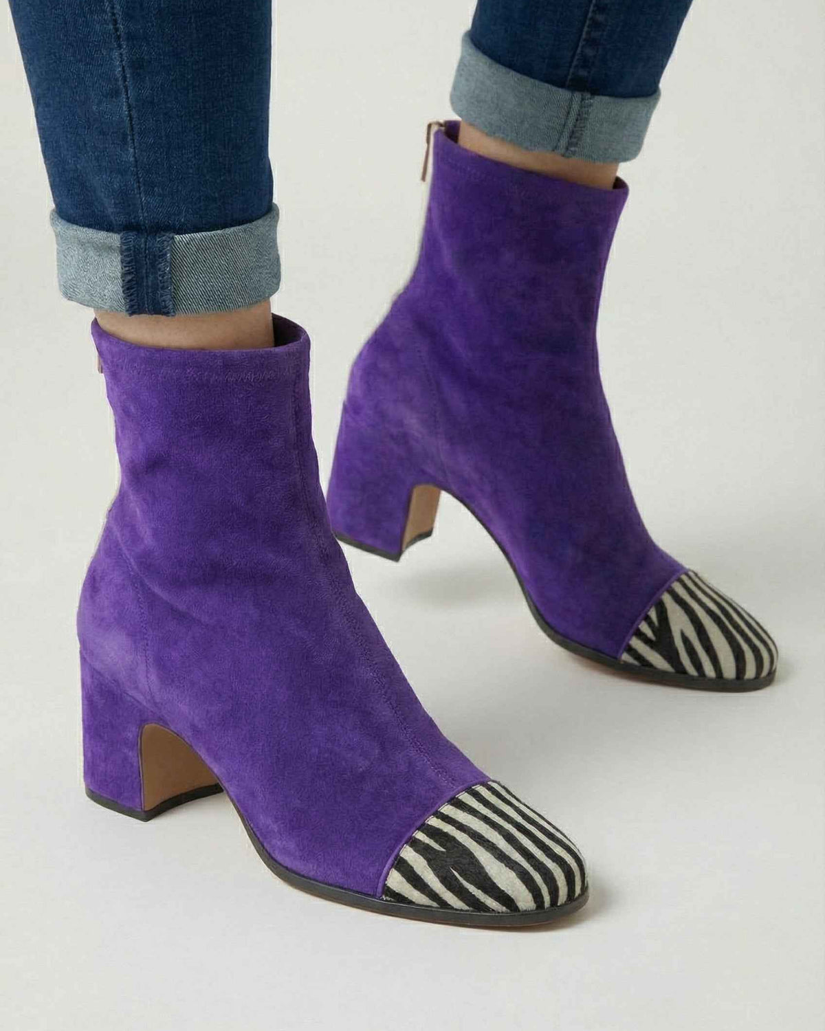 Lumina Wear Serena purple retro mid-calf boots for women with sturdy sole, stylish design and comfortable fit.