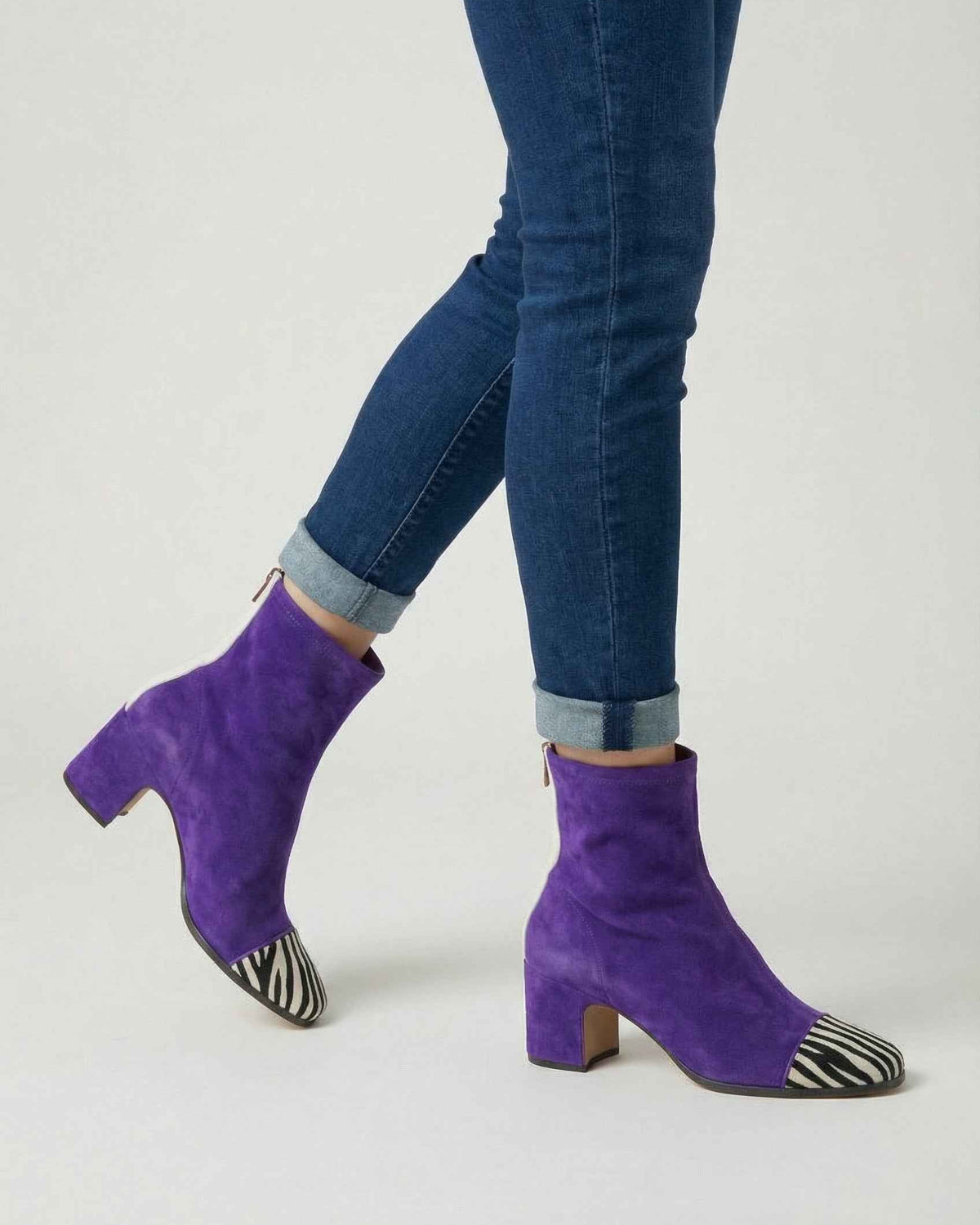 Lumina Wear Serena purple retro mid-calf boots for women with sturdy soles, stylish design, and comfortable fit.