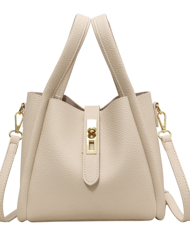 Coffee brown Lumina Serena retro crossbody handbag with versatile design, featuring chic style and functional shoulder strap.