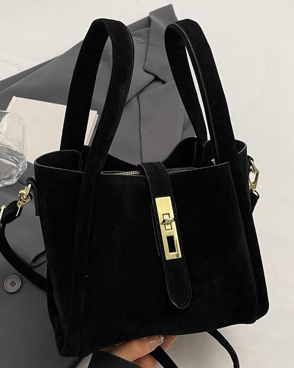 Coffee brown Lumina Serena crossbody handbag with retro design and versatile style, featuring a chic, compact shape.