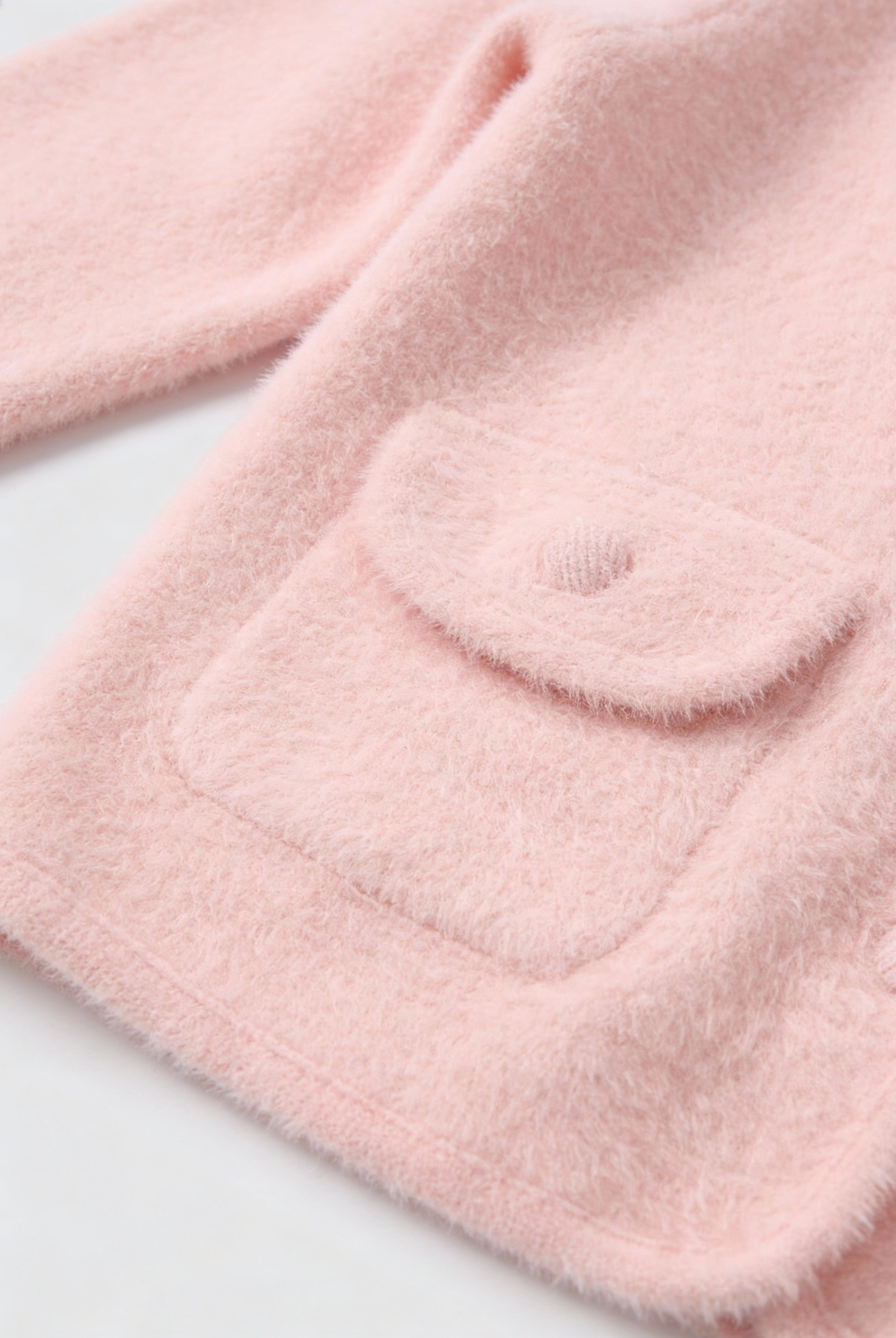 Lumina Wear Serena cozy pink long cardigan sweater with open front, soft knit, and relaxed fit, perfect for casual layering.