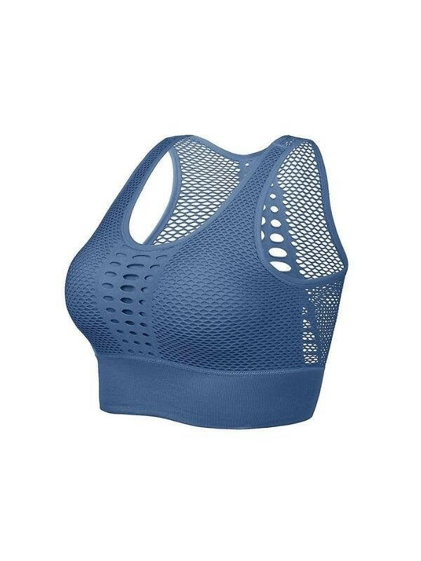 Black Lumina Vancouver high-impact sports bra with hollow-out design, offering support and style for active wear.