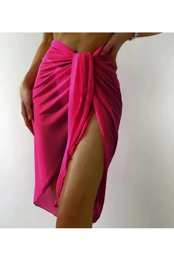 Black summer cover-up skirt by Lumina Vancouver featuring lightweight fabric and stylish design for warm-weather wear.