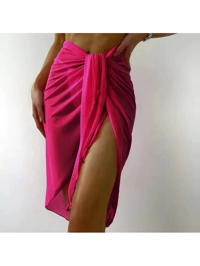 Black summer cover-up skirt by Lumina Vancouver featuring lightweight fabric and stylish design for warm-weather wear.