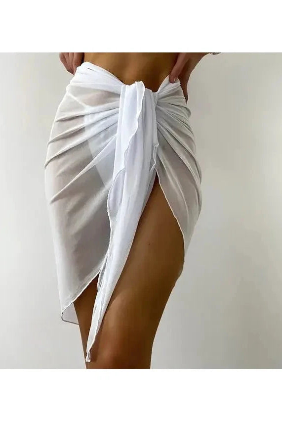 Black summer cover-up skirt by Lumina Vancouver, lightweight and flowy fabric perfect for beach or poolside wear.