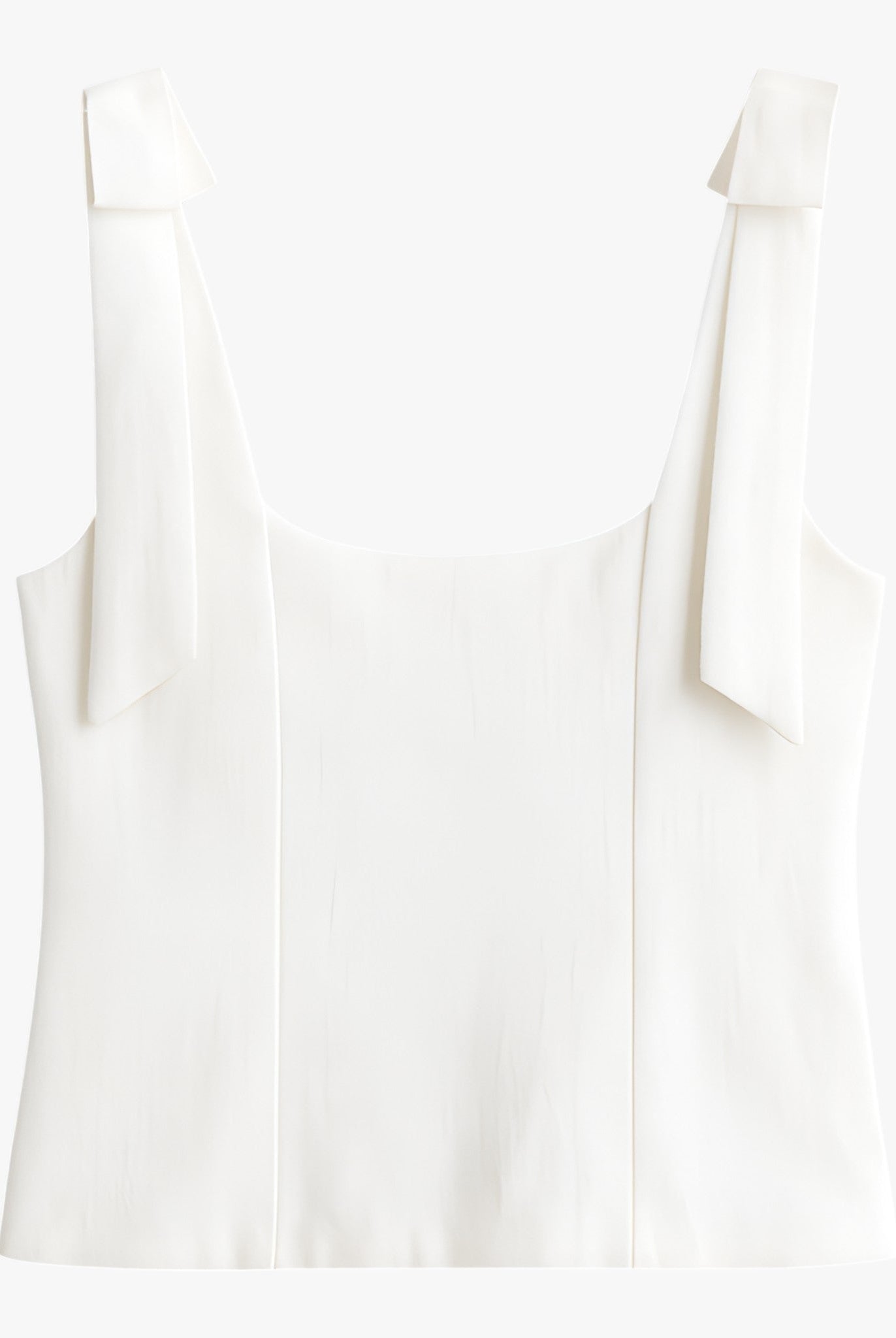 White Sophia Bow-Detail Cami Top with Zipper Closure by Lumina Wear, women's sleeveless top with bow accents and zip front.