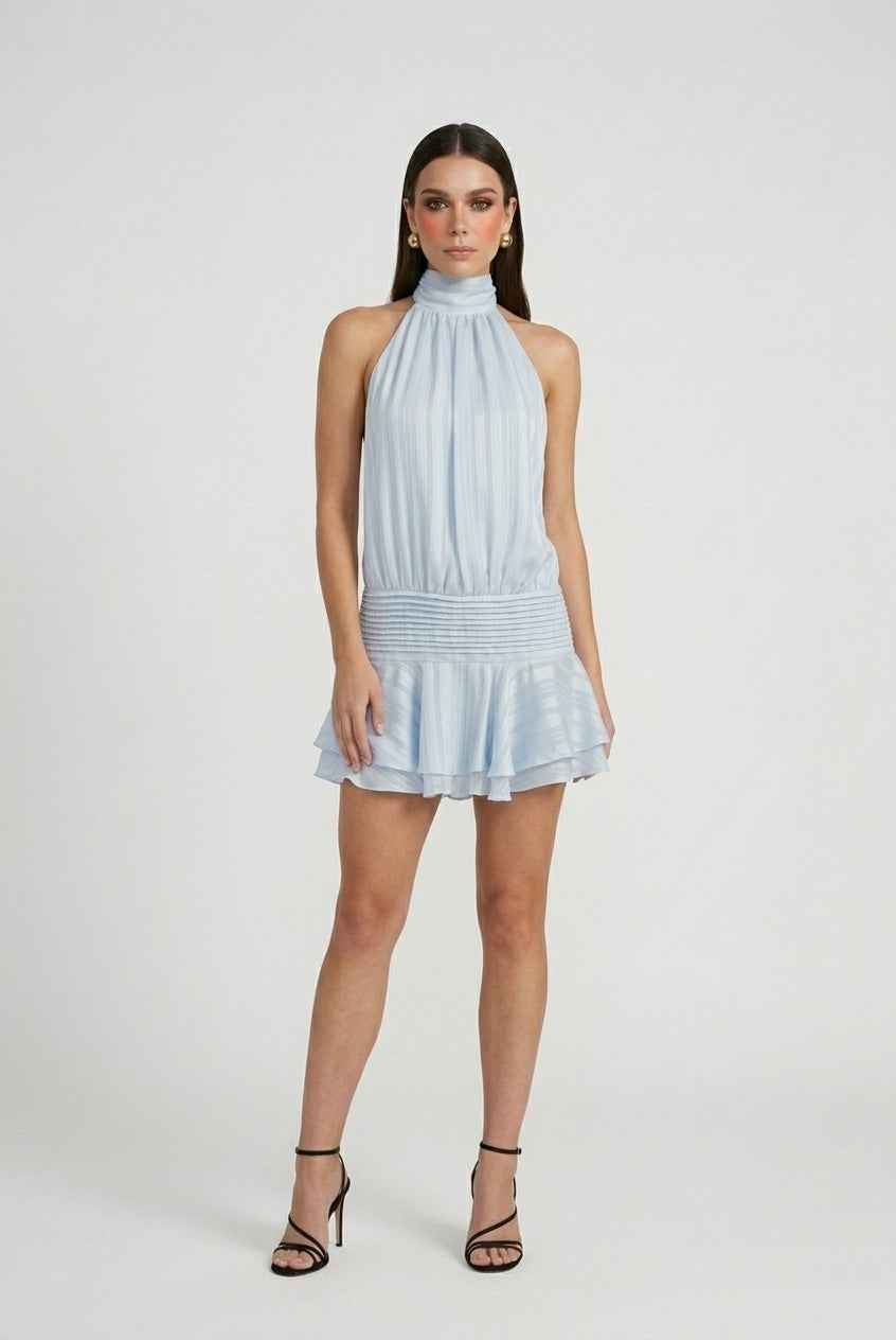 Sophia Lumina Wear chic blue mini dress with a flattering fit, casual style perfect for everyday wear.