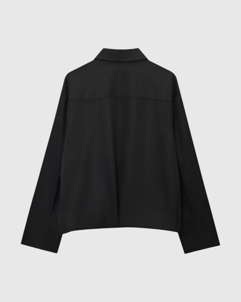 Sophia Lumina Wear black casual bomber jacket with zipper closure, lightweight design, and stylish fit.
