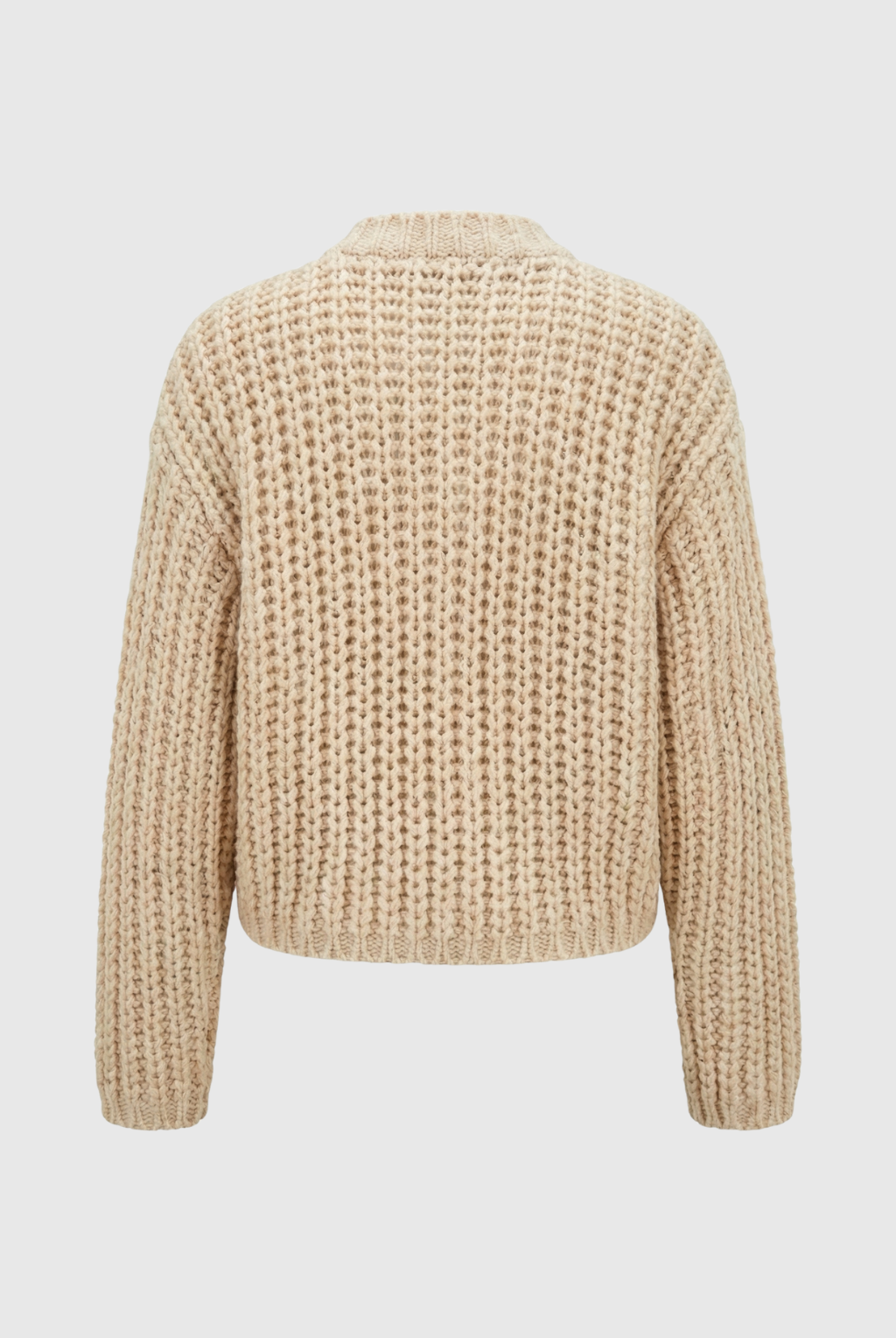 Lumina Wear Sophia women's beige knit cardigan with relaxed fit, cozy and stylish for casual wear.