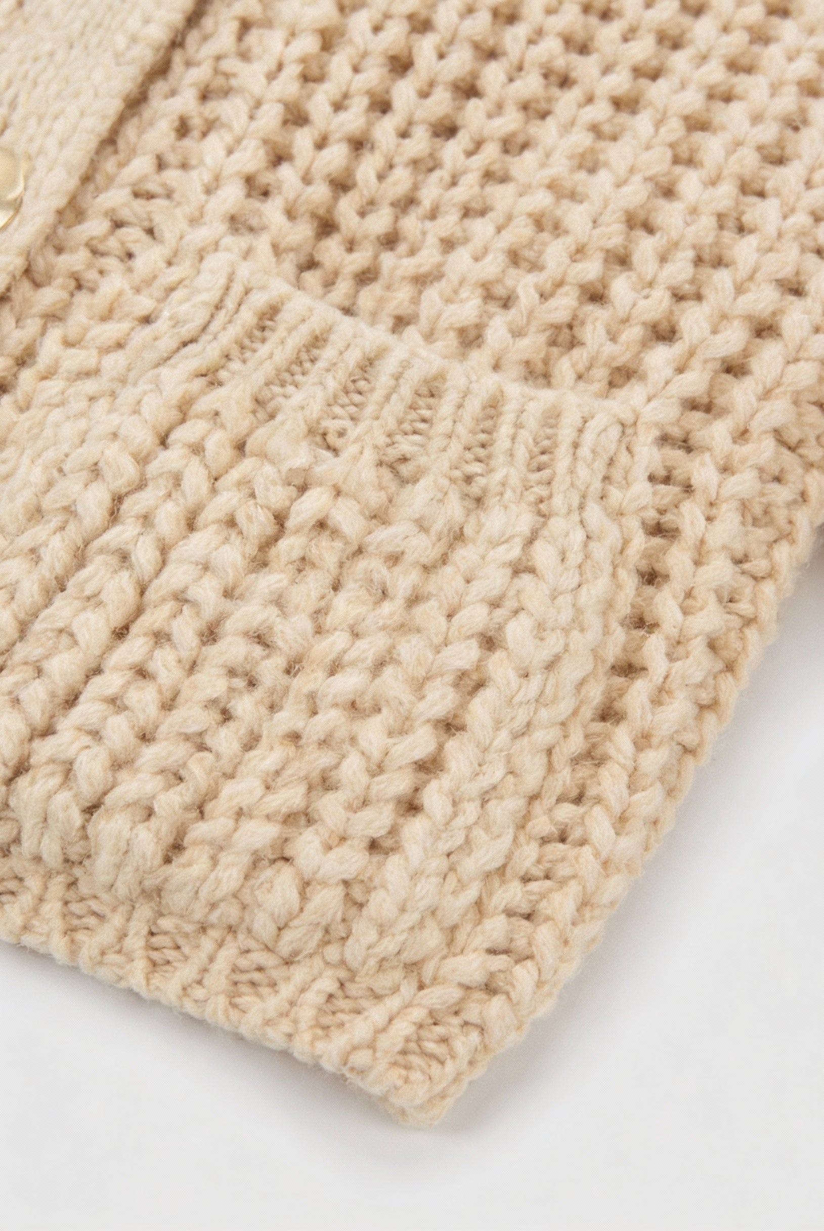 Sophia beige knit cardigan by Lumina Wear, relaxed fit women's cardigan with cozy, soft texture and long sleeves.