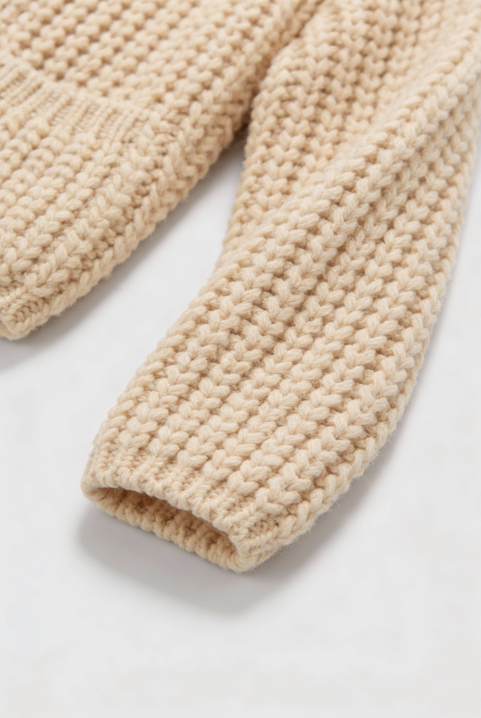 Beige knit Sophia women's cardigan by Lumina Wear featuring a cozy, relaxed fit and soft fabric for comfortable layering.