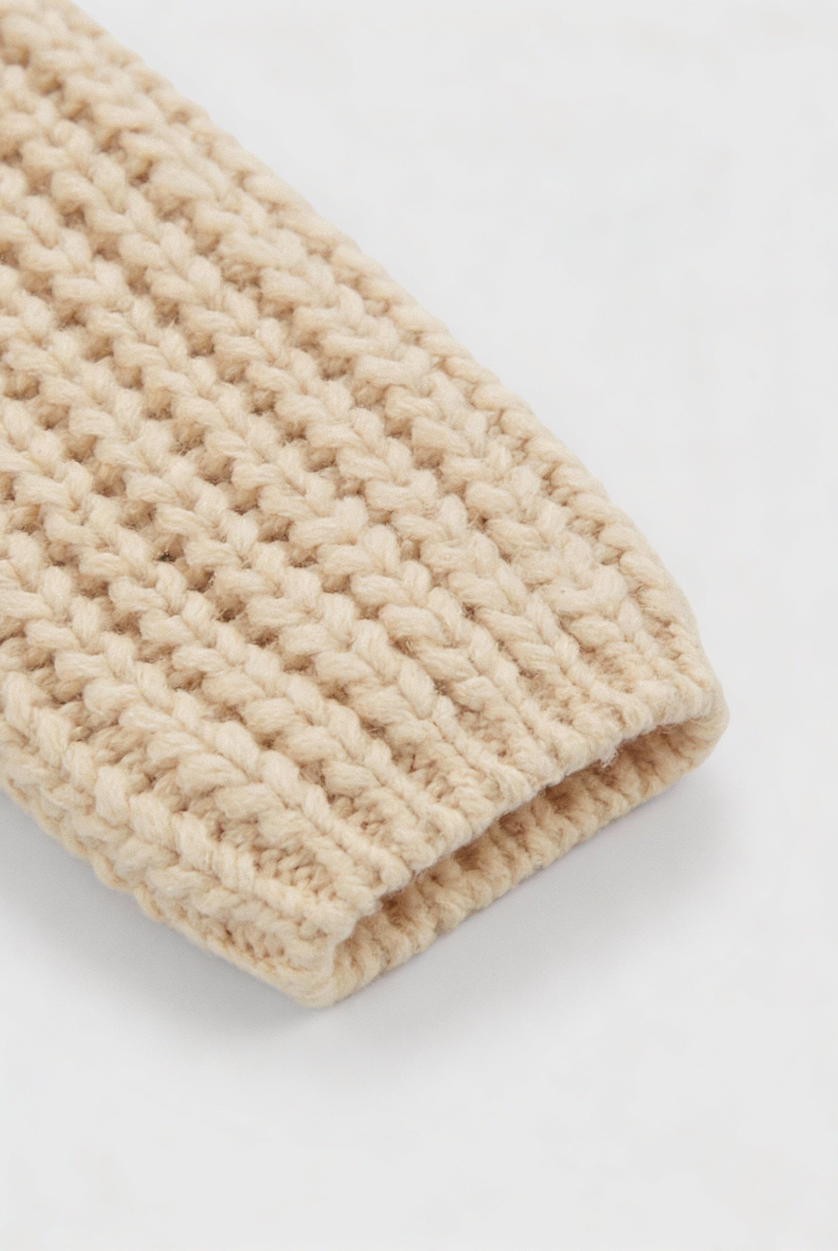 Sophia beige knit cardigan for women by Lumina Wear, featuring a cozy, relaxed fit and soft, textured fabric.