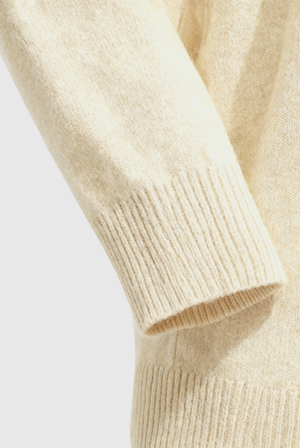 Sophia beige V-neck women's sweater by Lumina Wear featuring a cozy, flattering fit and soft knit fabric.