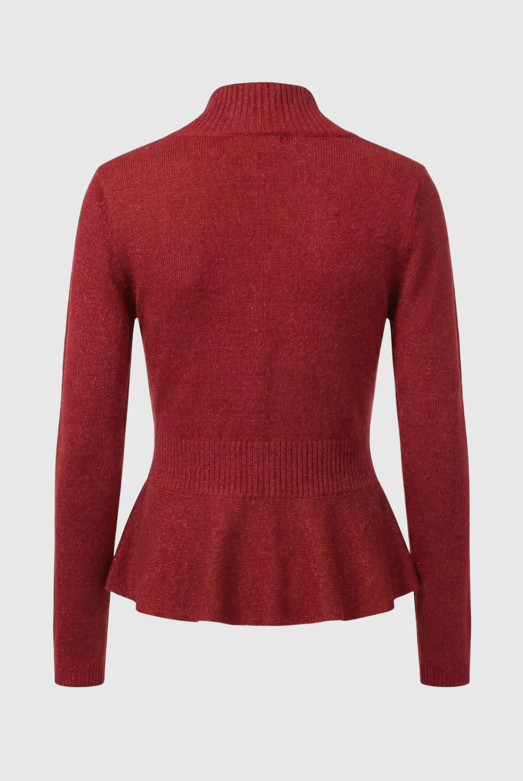 Sophia burgundy long cardigan sweater with relaxed fit from Lumina Wear, featuring cozy knit fabric and open front design.