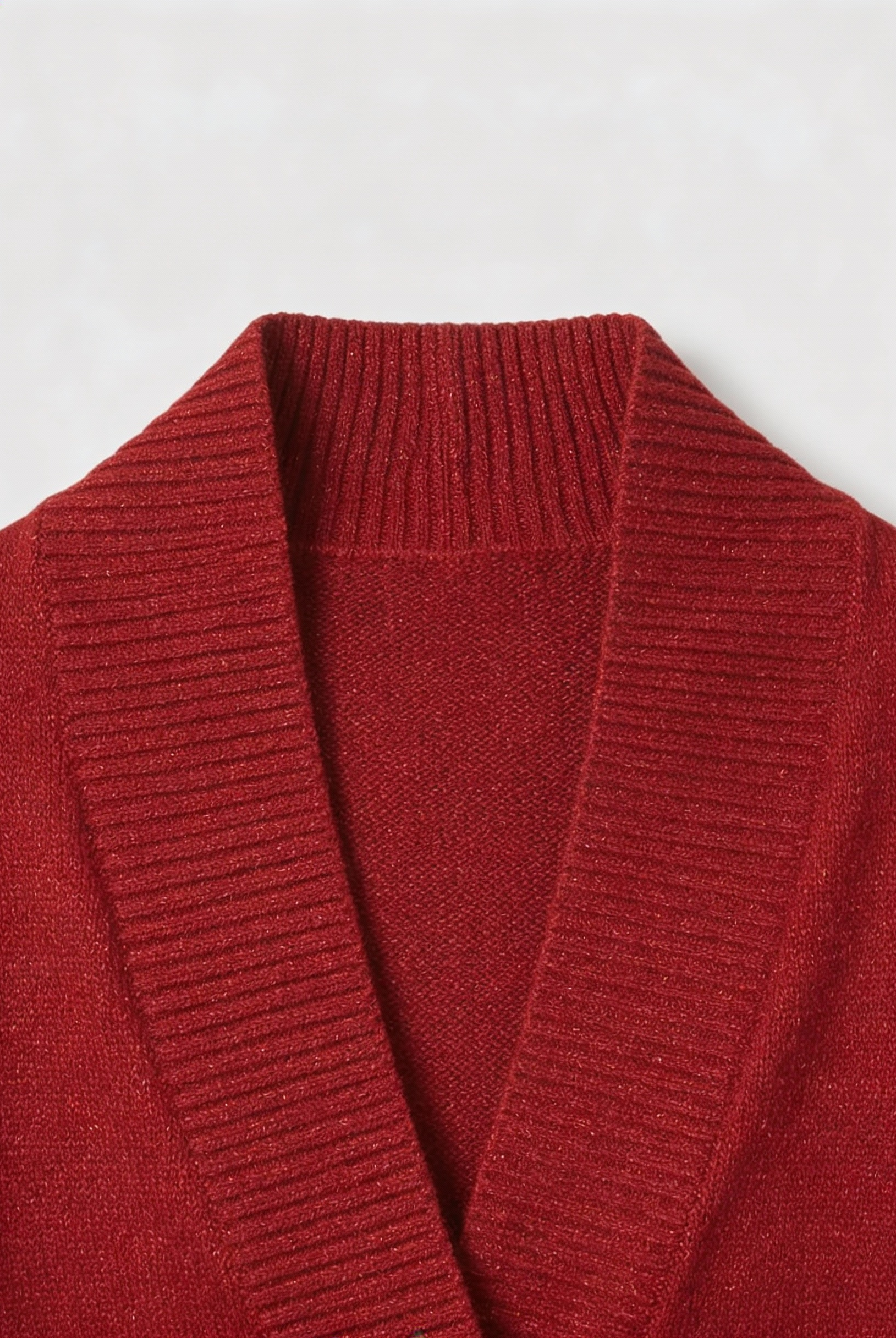 Sophia Lumina burgundy long cardigan sweater with relaxed fit, cozy knit, and open front for casual comfort and style.