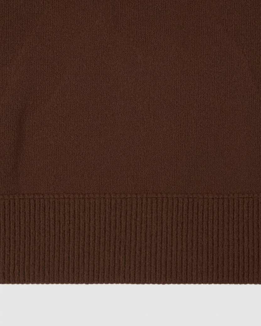 Lumina Wear Sophia cozy high-waist sweatpants and sweatshirt set with zipper detail in brown, casual activewear for women.