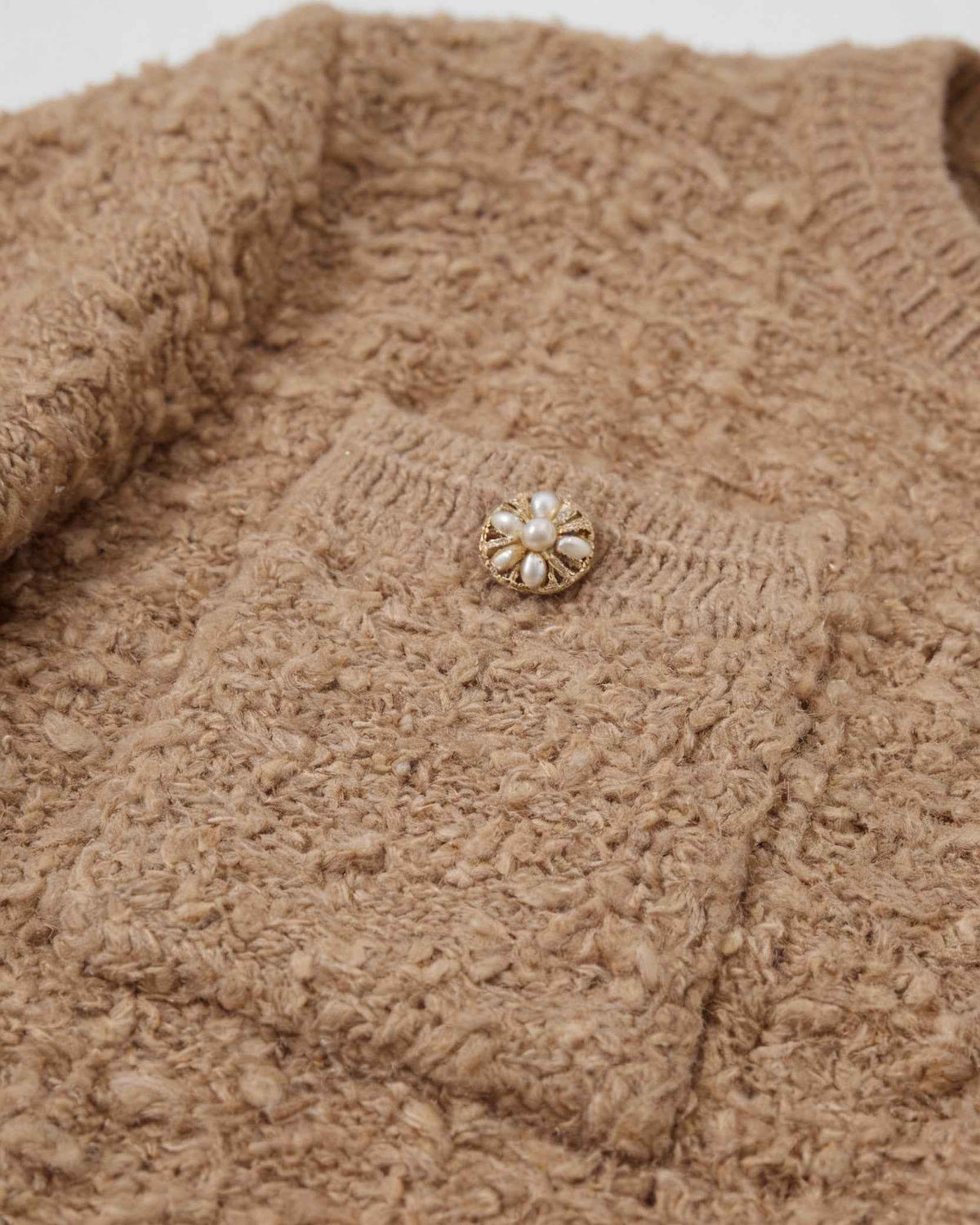 Sophia Lumina Wear khaki knit cardigan with open front, cozy women's sweater perfect for casual wear.