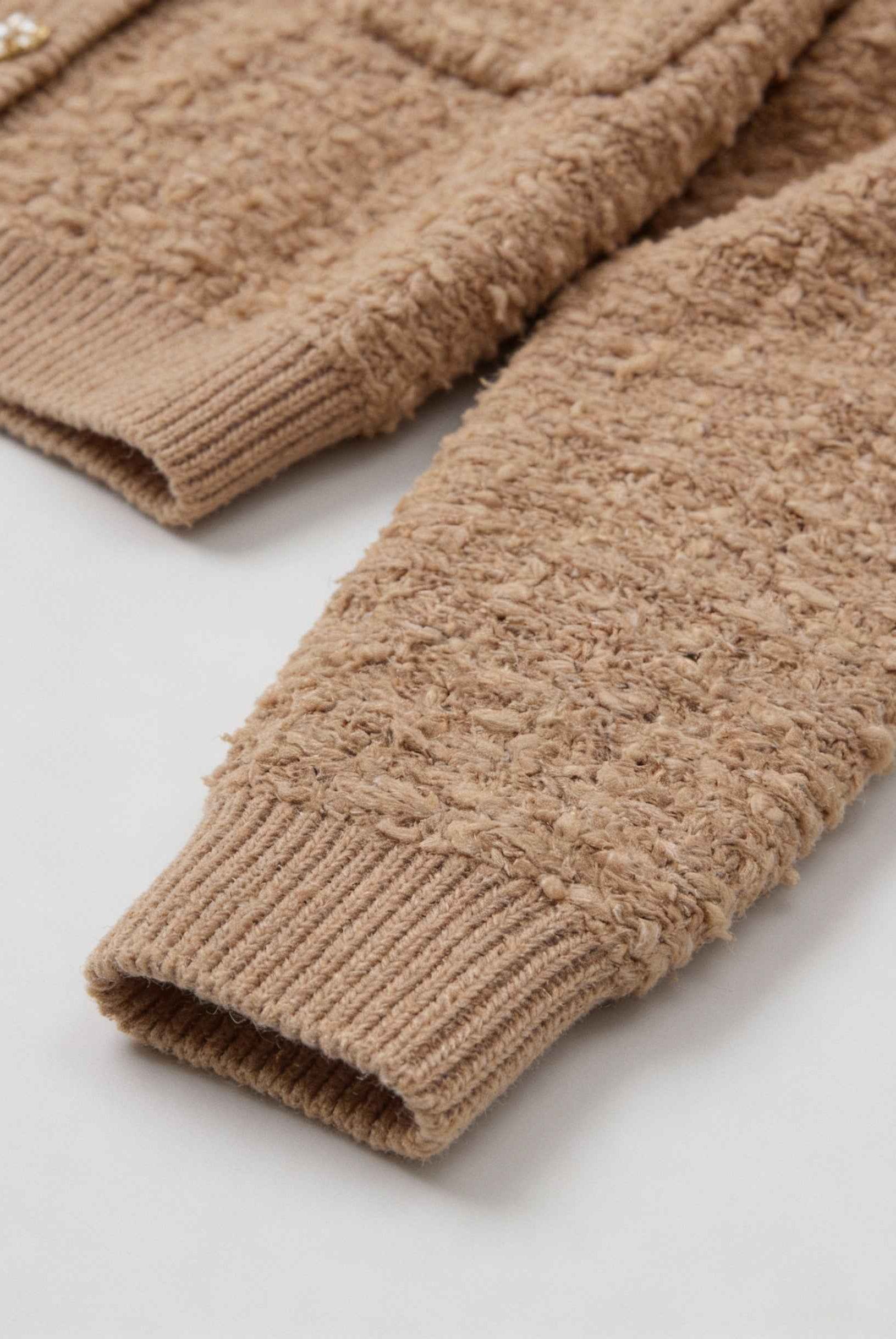 Sophia women's khaki knit cardigan with open front by Lumina Wear, cozy and stylish for casual wear.