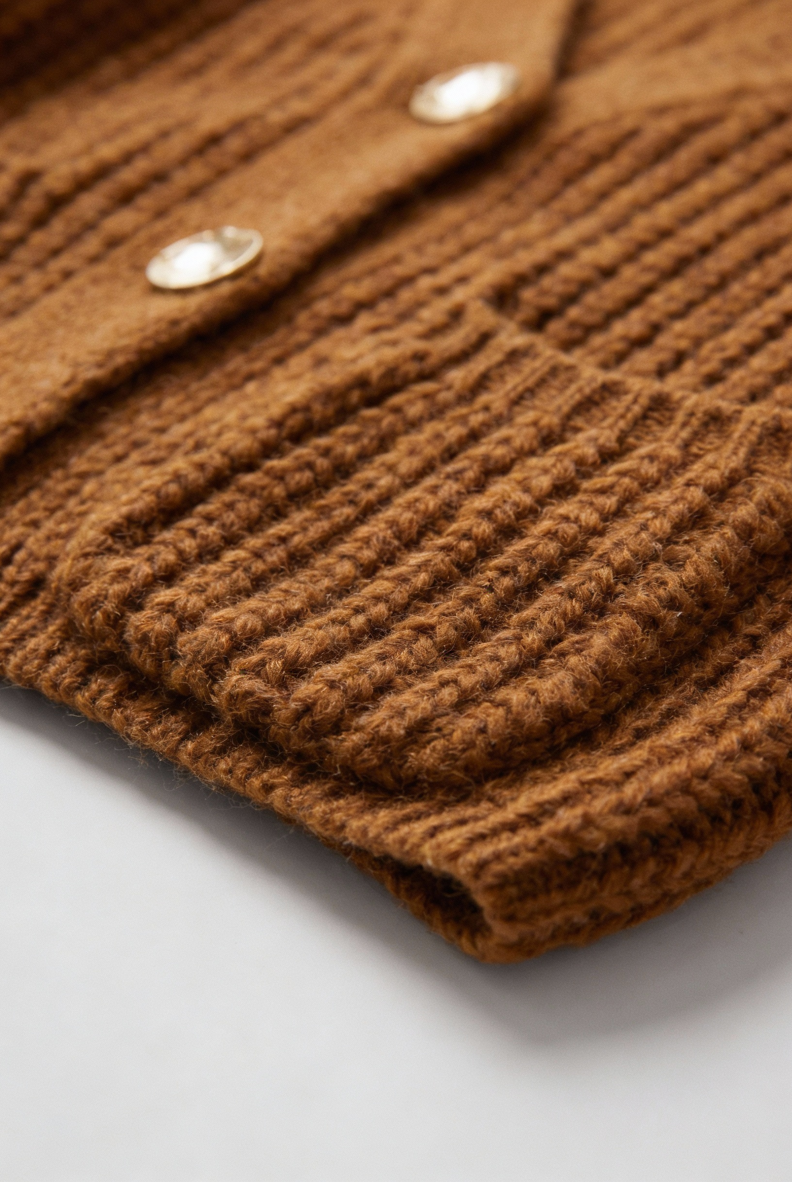 Lumina Wear Sophia cozy long brown cardigan sweater with relaxed fit, shown on a model with open front and soft knit texture.