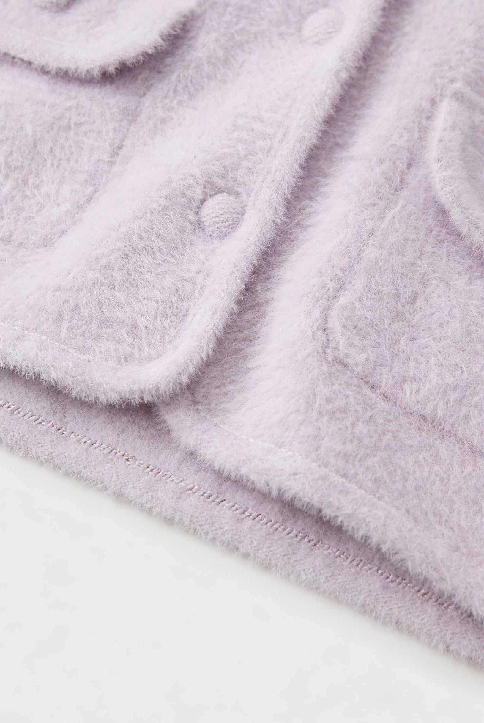 Sophia women's cozy purple knitted cardigan with open front by Lumina Wear, styled with long sleeves and soft texture.