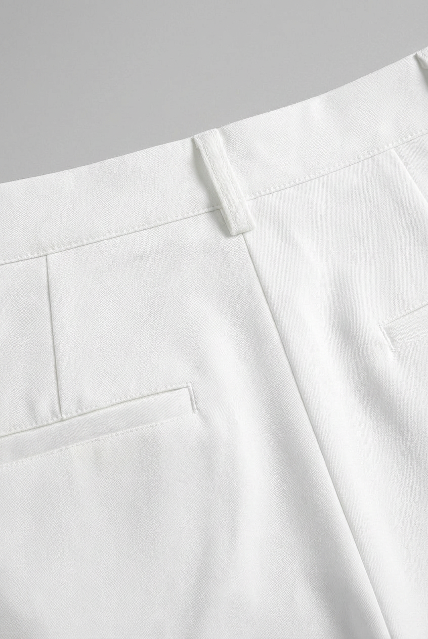 Lumina Wear Sophia high-waisted pleated trousers with stretch, white elegant trousers for a stylish, comfortable look.