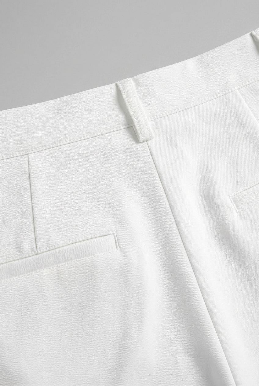 Lumina Wear Sophia high-waisted pleated trousers with stretch, white elegant trousers for a stylish, comfortable look.