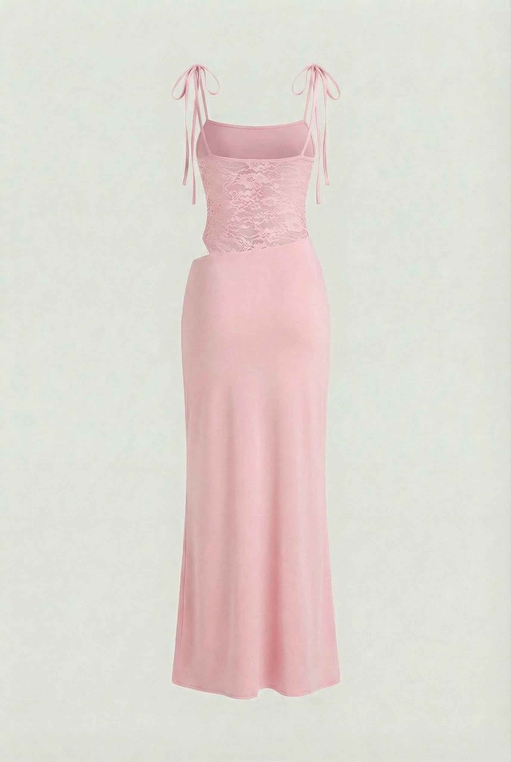 Elegant pink lace summer dress by Lumina Wear, featuring a versatile fit and casual style for warm weather.
