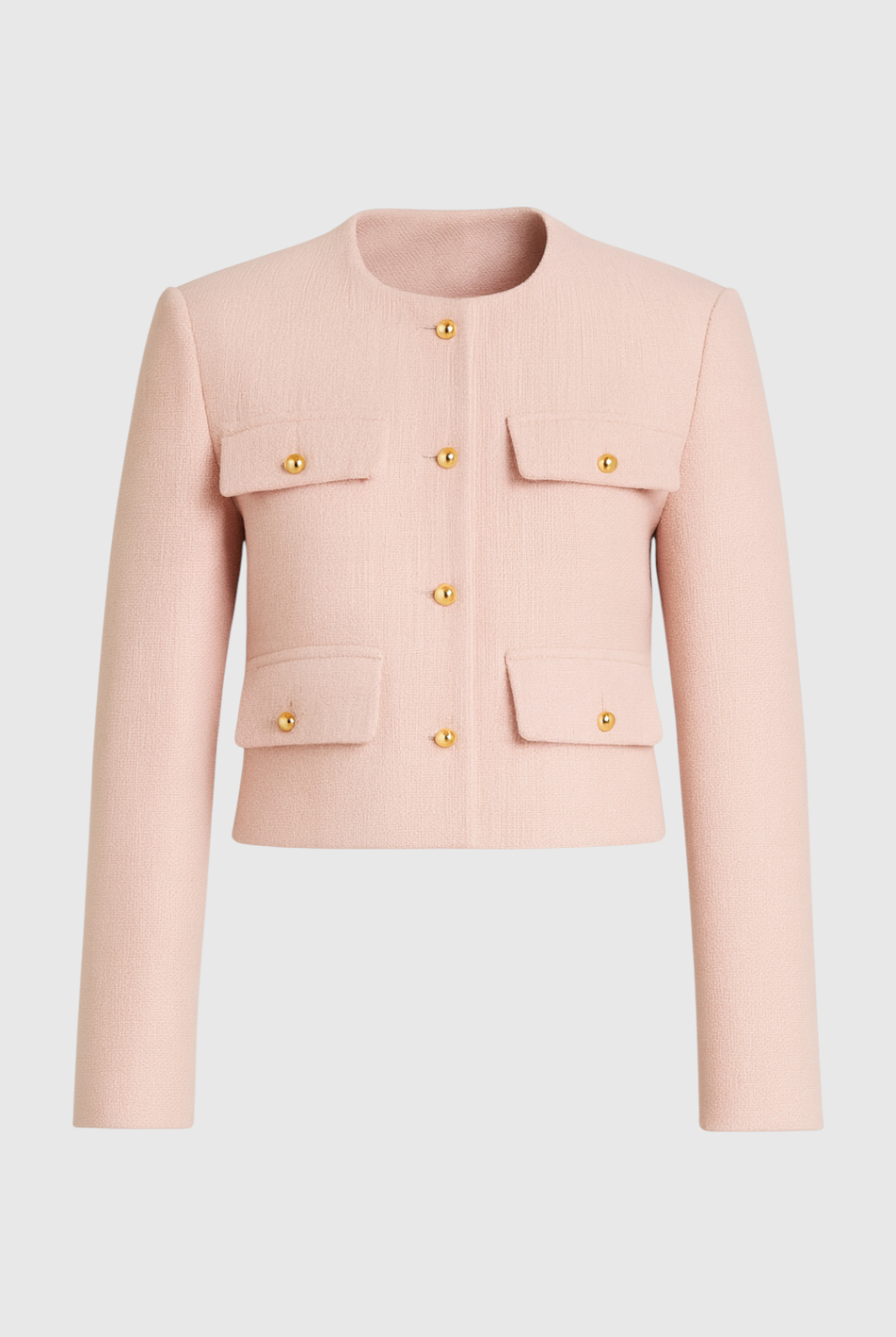 Elegant pink short jacket from Lumina Wear with versatile style, featuring a tailored fit and chic design.