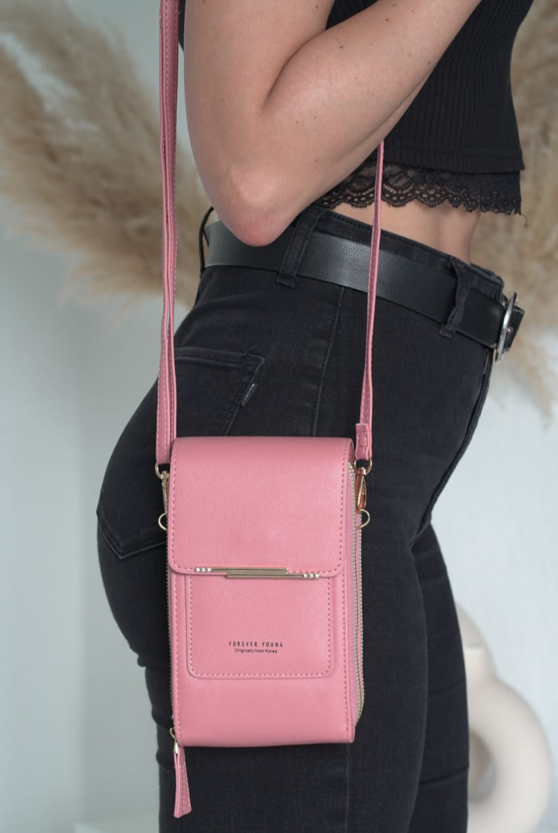 Sophia vegan leather shoulder bag by Lumina Wear featuring touch-sensitive accents in mocha color, stylish and modern handbag.