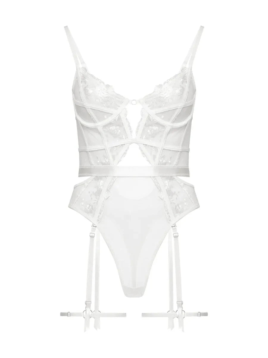 Lumina Vancouver Sylvie Bodysuit in sleek black fabric, fitted design with long sleeves and scoop neckline.