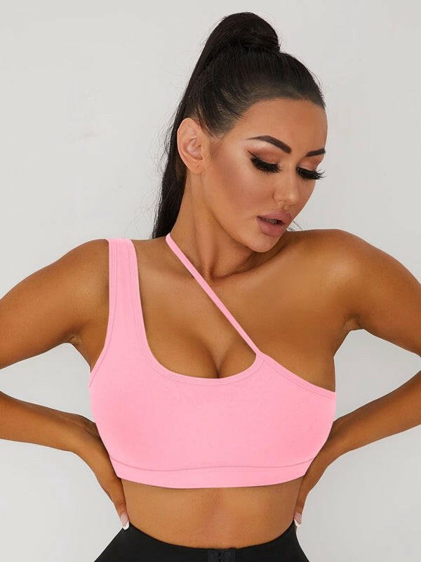 Black Lumina Vancouver medium-impact sports bra with a snug fit, designed for comfort and support during physical activities.