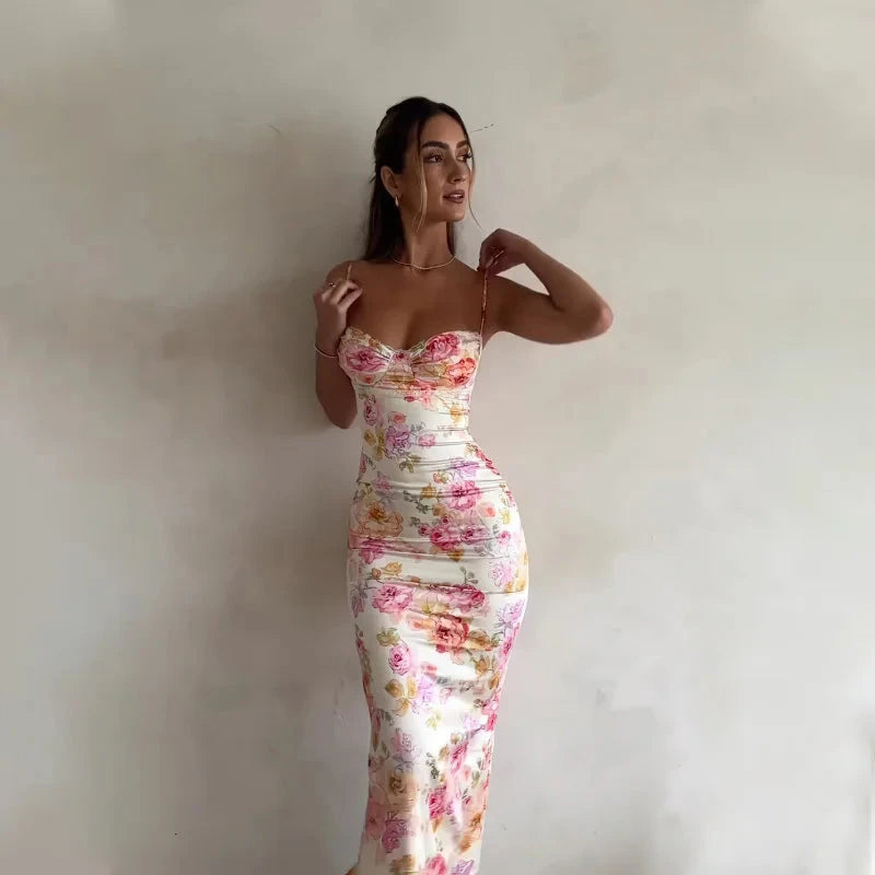 Valentina Rosehaven Lumina Vancouver bodycon mini dress in rose pink, fitted style with elegant neckline and short sleeves.