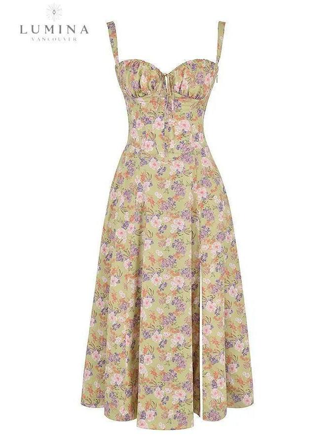 Venura spring wedding guest dress by Lumina Vancouver in white with floral print, size 6-8 XS, perfect for spring occasions.