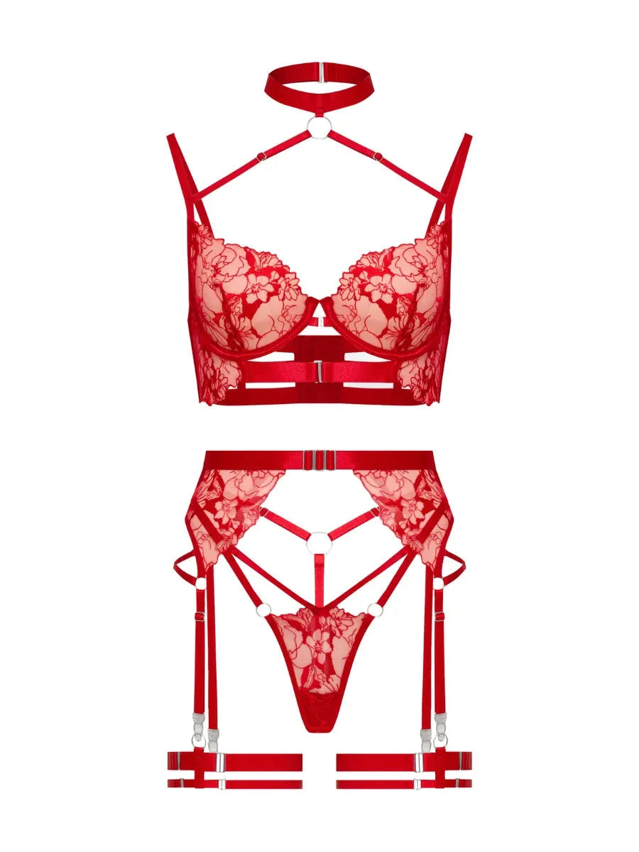 Nathalène lingerie set by Lumina Vancouver featuring lace bra and matching panties in soft pastel color.