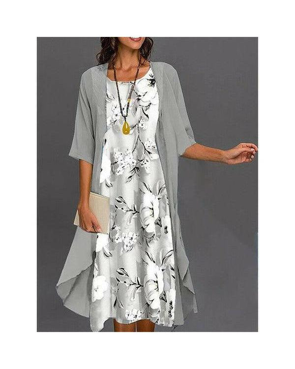 Lumina Wear Viane elegant printed dress, stylish women's dress with floral pattern, perfect for casual or formal occasions.
