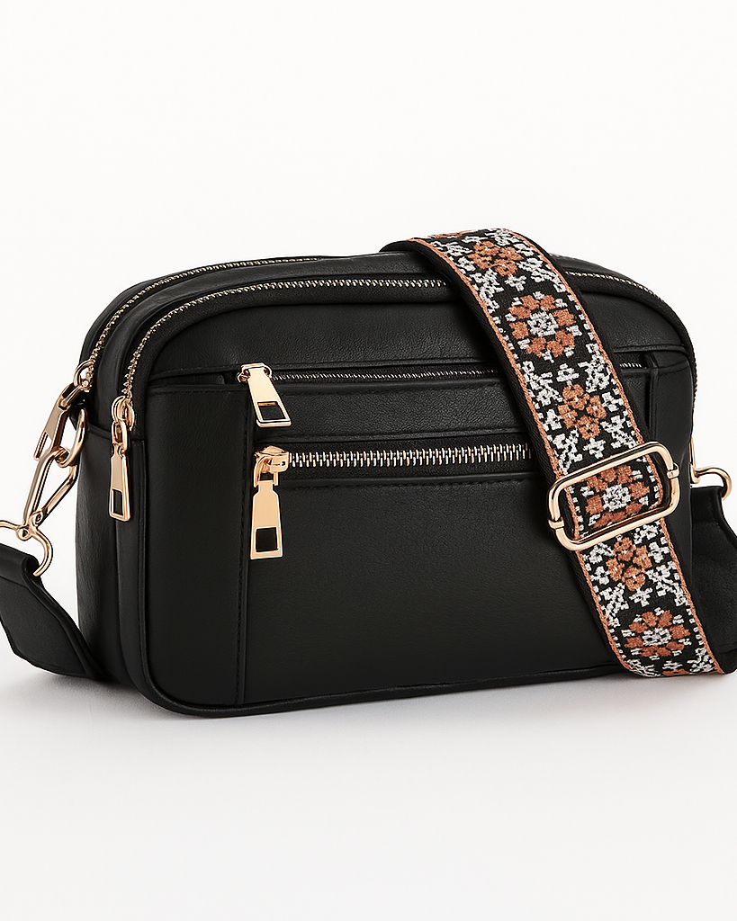 Dark brown Victoria vegan leather shoulder handbag by Lumina Wear with bohemian-inspired design and spacious interior.