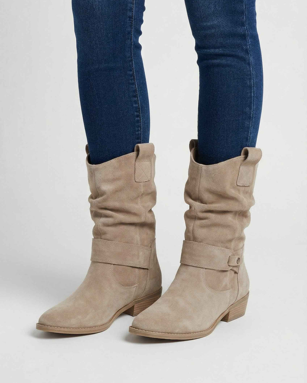 Lumina Wear Victoria chic apricot suede ankle boots with warm lining, stylish women's boots with a sleek design and comfortable fit.