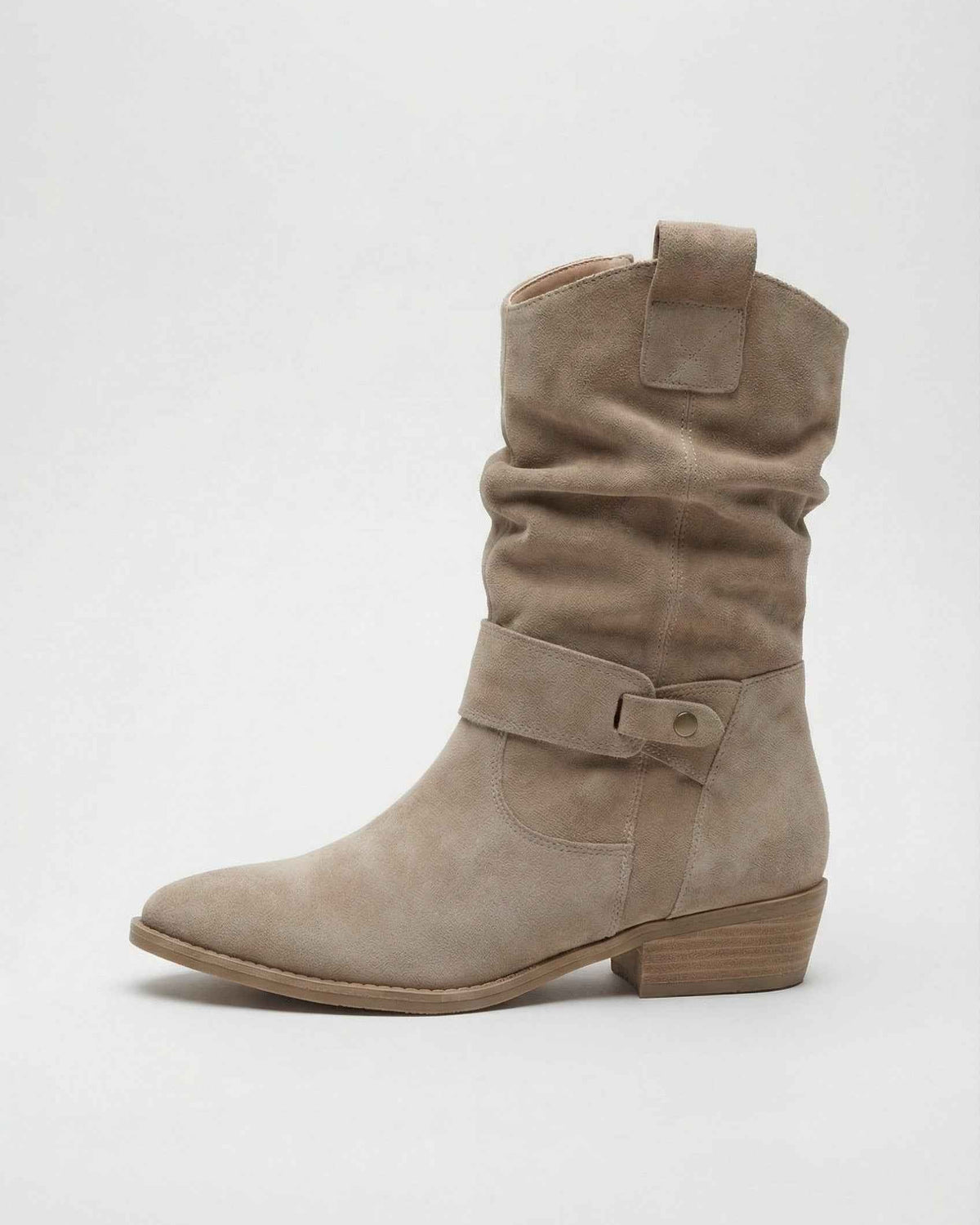 Victoria Chic Apricot Suede Ankle Boots with Warm Lining by Lumina Wear, featuring stylish design and cozy interior for women.