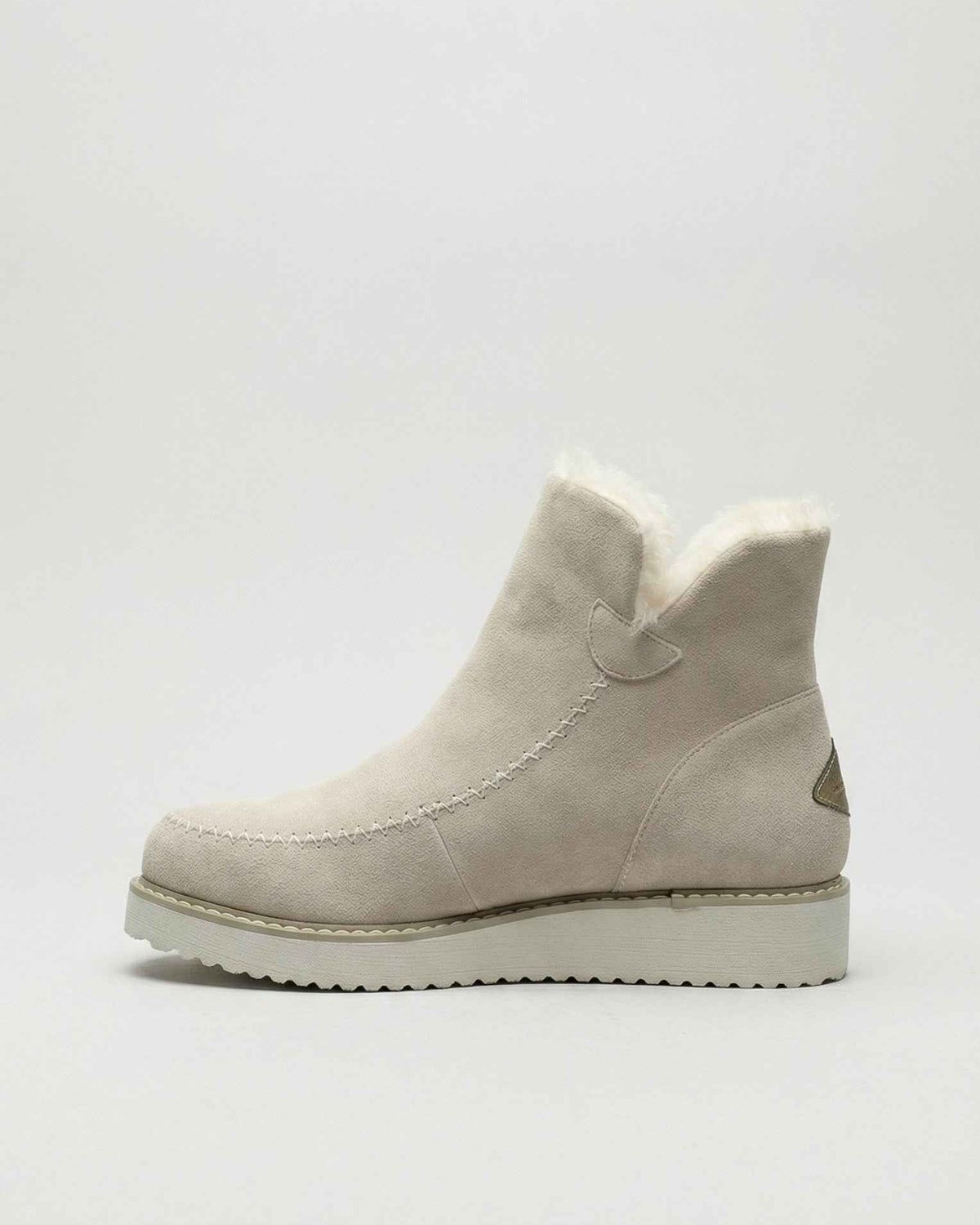 Victoria beige ankle boots by Lumina Wear featuring a stylish design and durable sole, shown on a clean background.