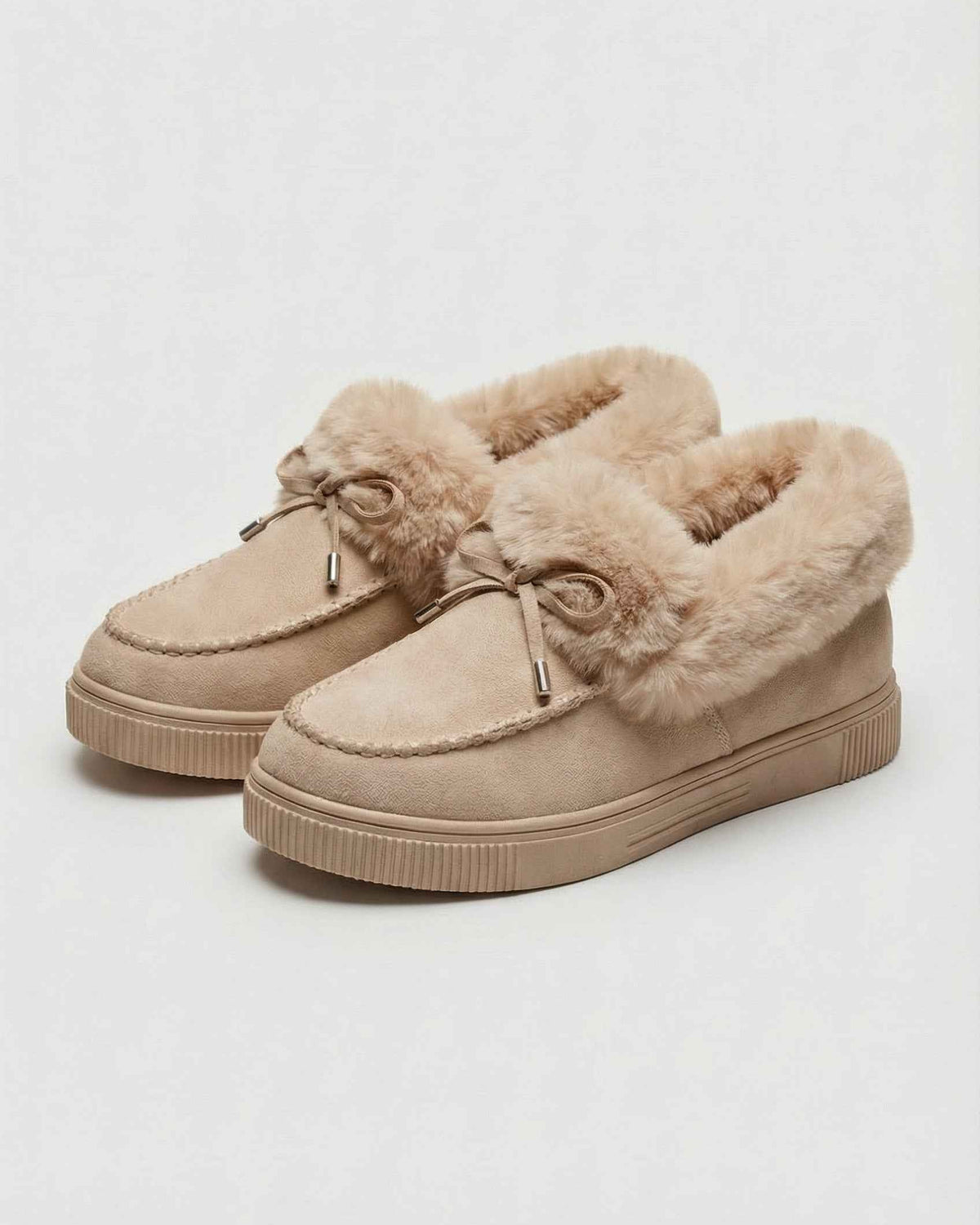 Victoria beige winter boots by Lumina Wear with sturdy soles and warm lining, designed for stylish cold-weather wear.