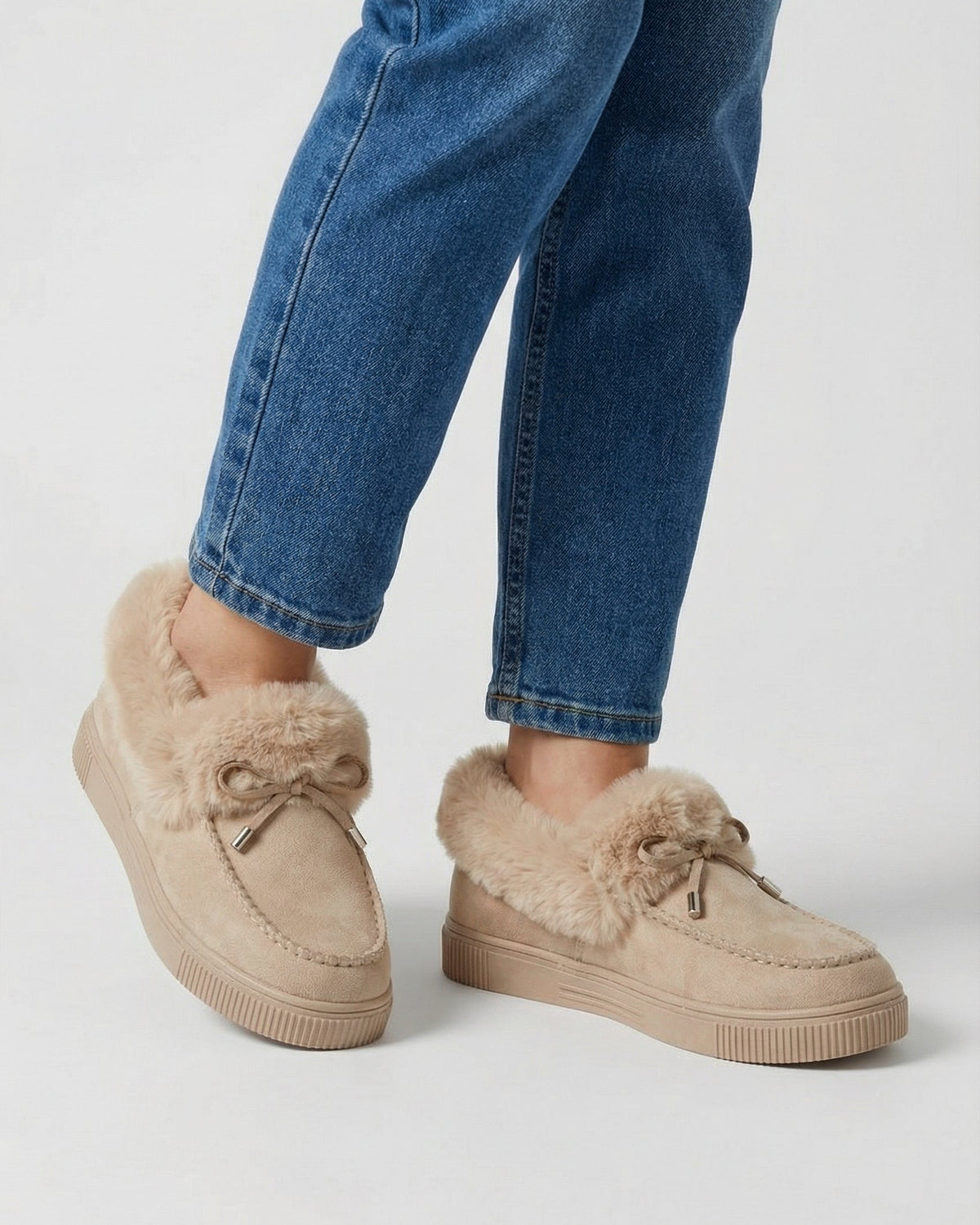 Victoria beige winter boots by Lumina Wear with sturdy soles and warm lining, designed for stylish winter footwear.